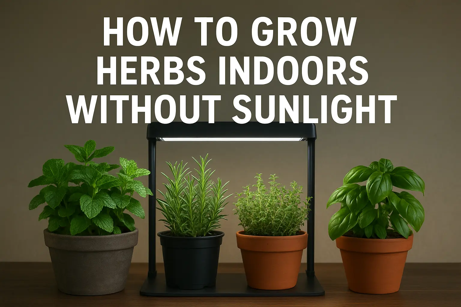 How to Grow Herbs Indoors Without Sunlight