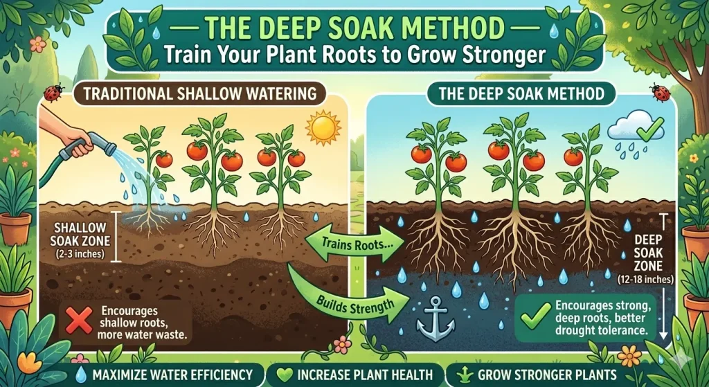 The Deep Soak Method — Train Your Plant Roots to Grow Stronger