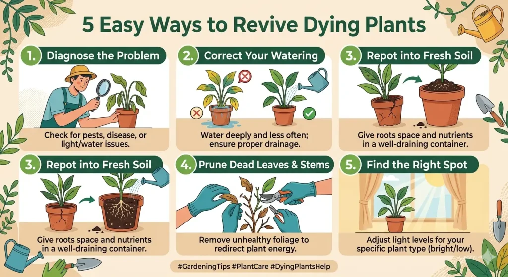 5 Easy Ways to Revive Dying Plants